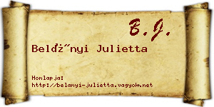 Belányi Julietta névjegykártya